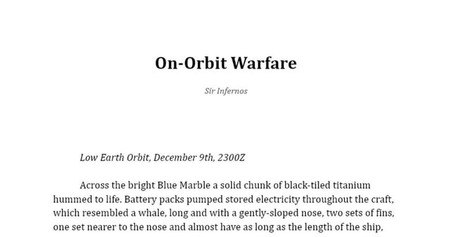 (Short Story) On-Orbit Warfare