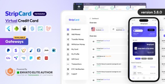 StripCard v3.8.0 Nulled – Virtual Credit Card Full Solution App Source – Nulled PHP Scripts