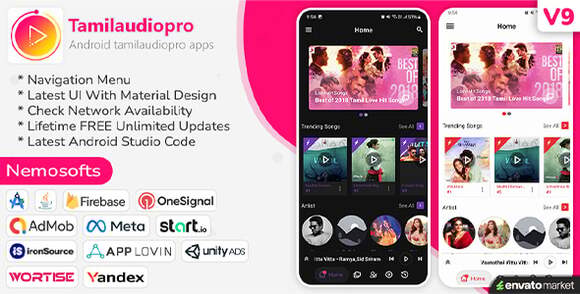 Tamilaudiopro v9.3 Nulled – Online Music Streaming Apps Source Code