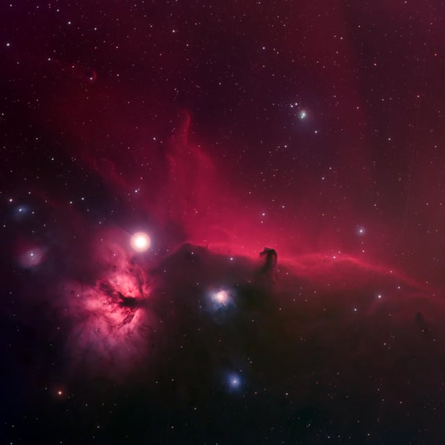 The Horsehead and Flame Nebulae, Captured From a Backyard in the City.