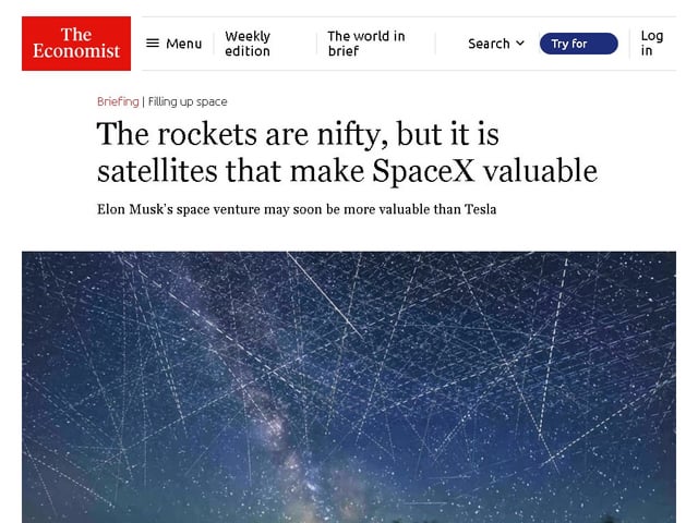 The rockets are nifty, but it is satellites that make SpaceX valuable