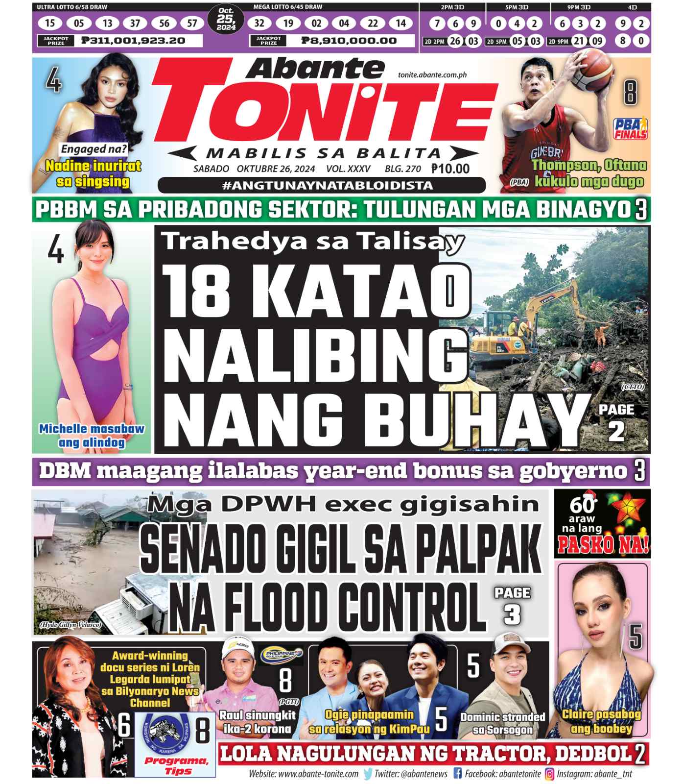 Tonite Front Page | Balita Ngayong Oktubre 26, 2024 | Abante Tonite