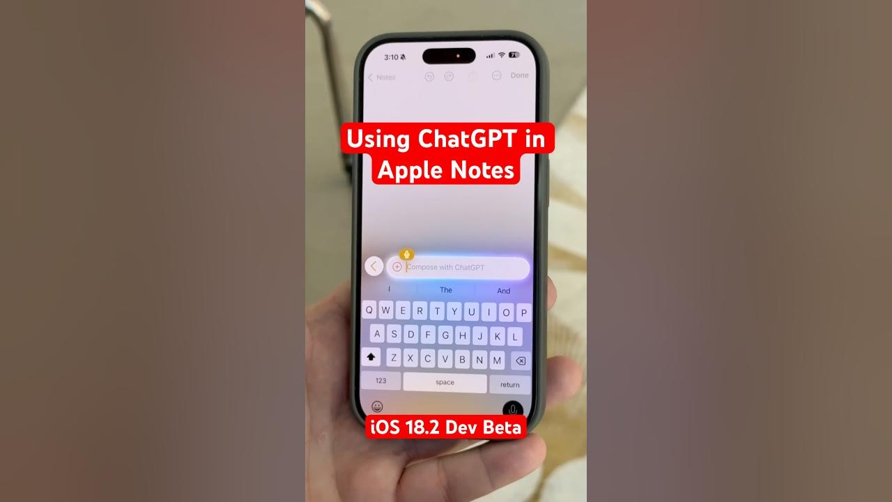 Trying ChatGPT in Apple Notes on the iOS 18.2 Dev Beta