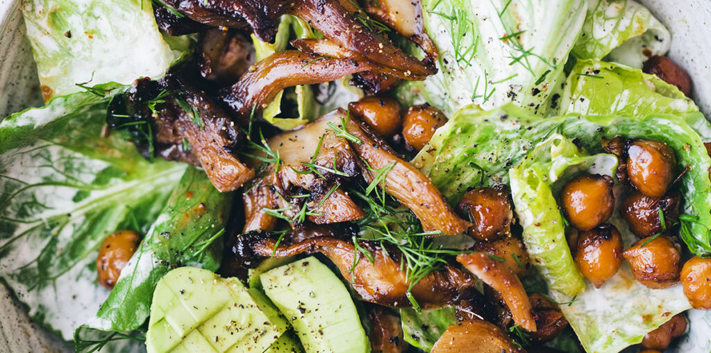 Vegan Oyster Mushroom Caesar Salad — Green Kitchen Stories