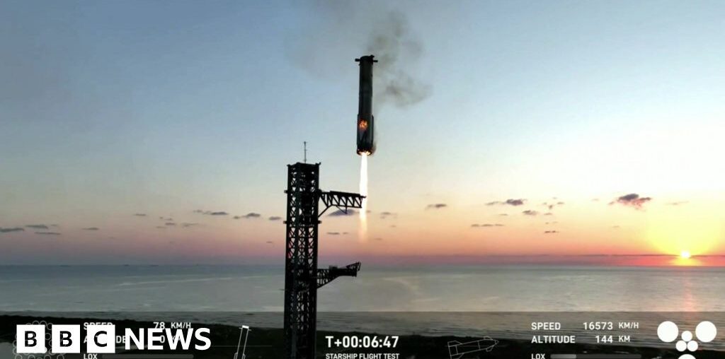 Watch: SpaceX Starship booster caught in mid air