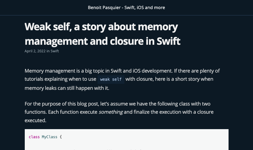 Weak self, a story about memory management and closure in Swift