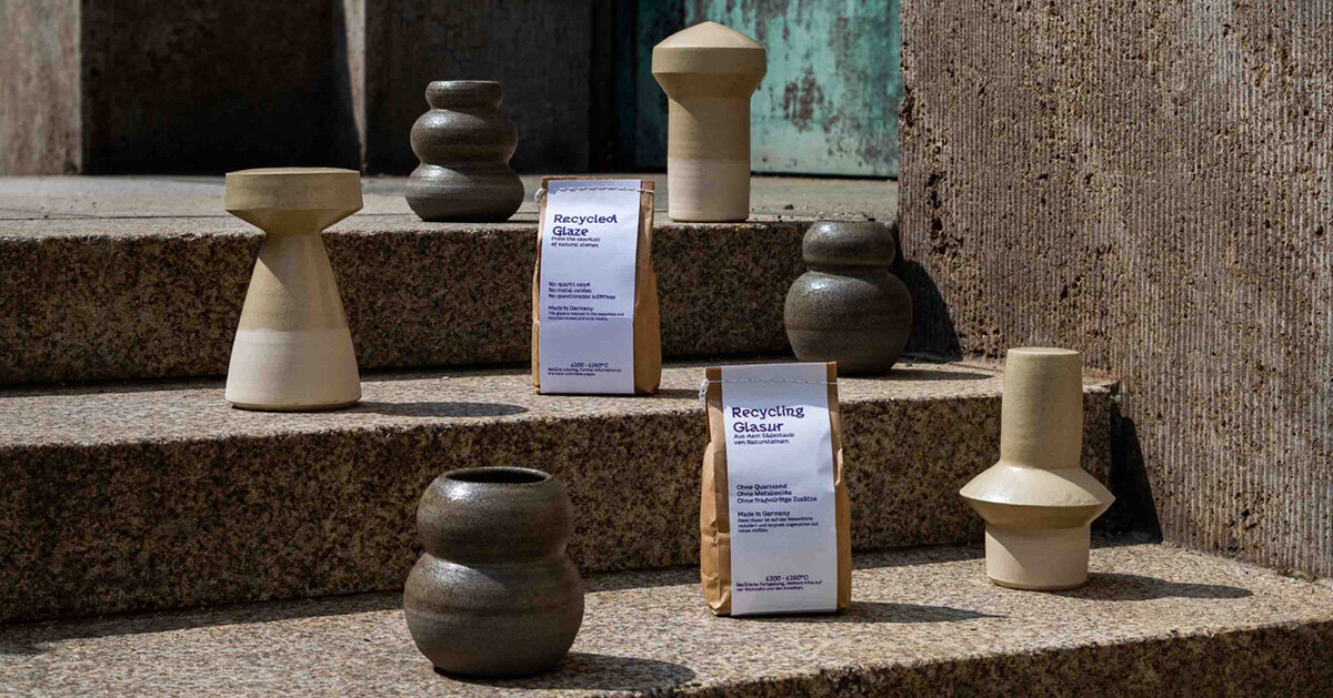 recycled sawdust-based glaze by studio peipei reduces raw ceramic materials mining