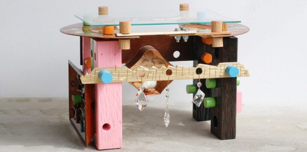 reused toys and roadside finds shape shigeki yamamoto's tables at dutch design week 2024