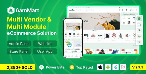 6amMart v2.12 Nulled – Multivendor Food, Grocery, eCommerce, Parcel, Pharmacy Delivery App with Admin & Website Source