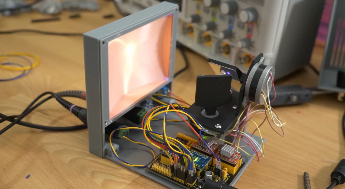 A Laser With Mirrors Makes A CRT-like Display