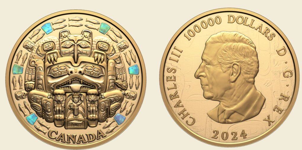 The 99.99 per cent pure gold coin, named 'The Dance Screen (The Scream Too)', weighs10 kilograms. (Royal Canadian Mint)