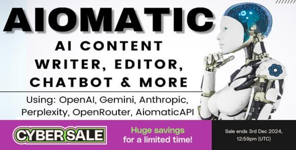 AIomatic v2.2.6 – AI Content Writer, Editor, ChatBot & AI Toolkit WordPress Plugin