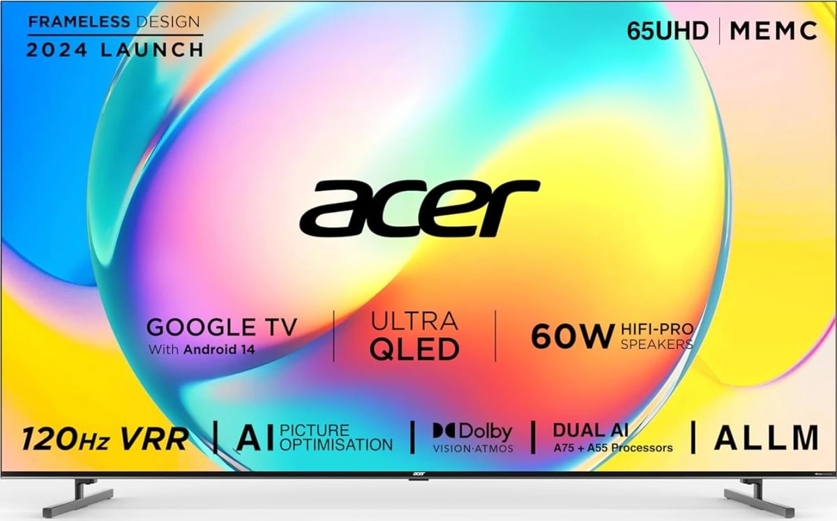 Acer Super Series 65 inch Ultra HD 4K Smart QLED TV (AR65QDXGU2875AT)