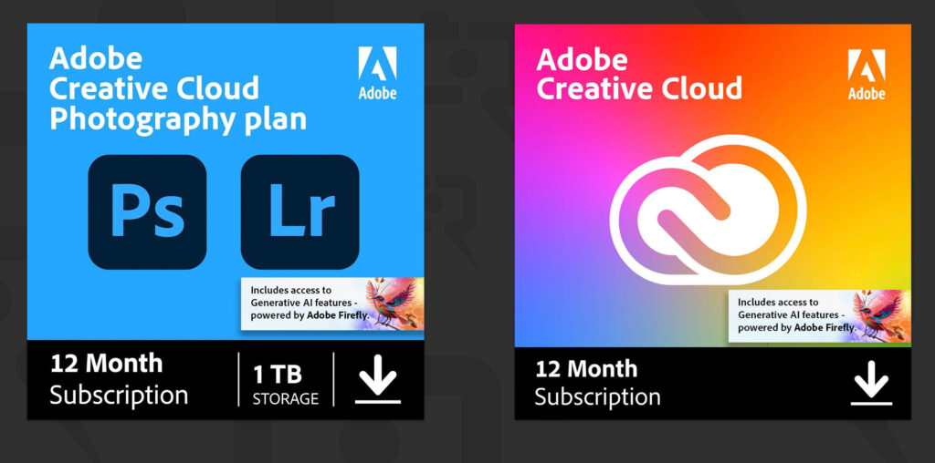 Adobe Creative Cloud Photography Plan and Complete Suite of App Subscriptions 50% off