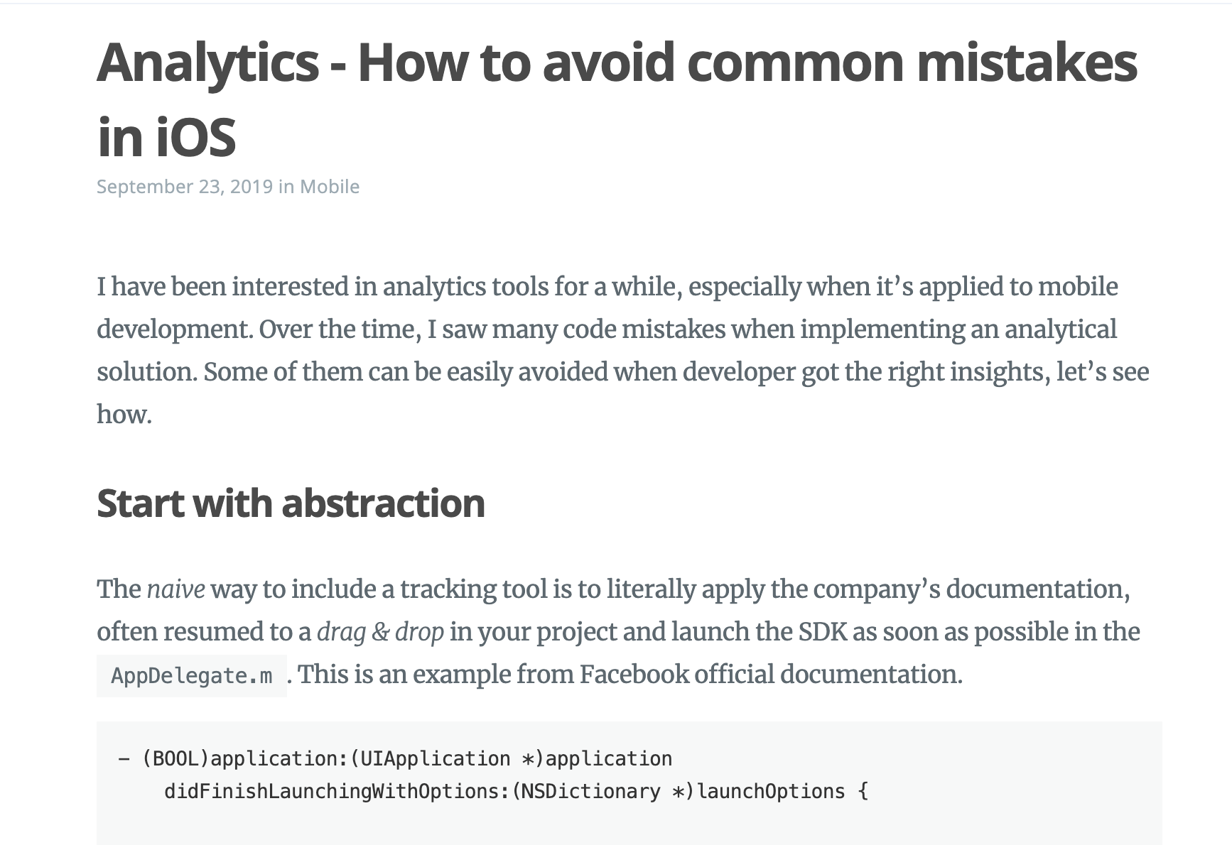 Analytics – How to avoid common mistakes in iOS