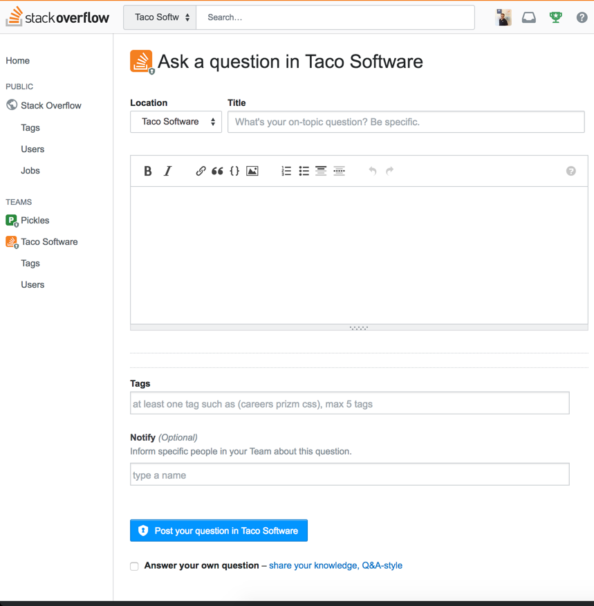 Announcing Stack Overflow for Teams