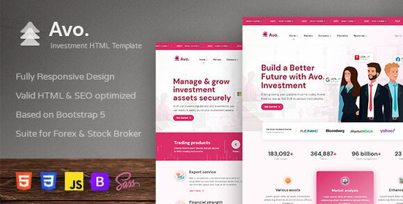 Avo v1.0.3 – Finance and Investment HTML Template