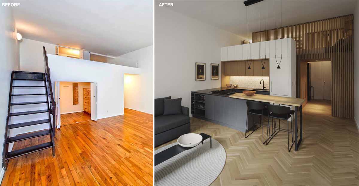 Before & After – The Complete Renovation Of A Small Loft Apartment