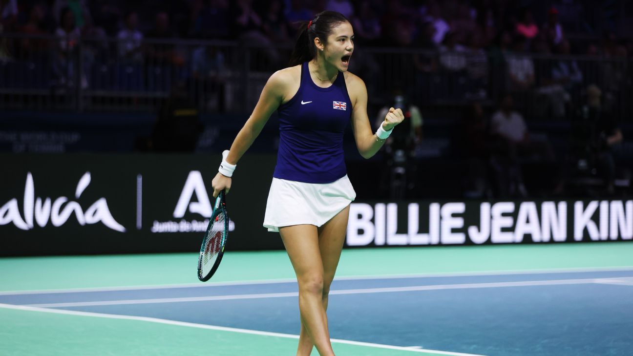 Billie Jean King Cup: Emma Raducanu gives GB lead over Slovakia