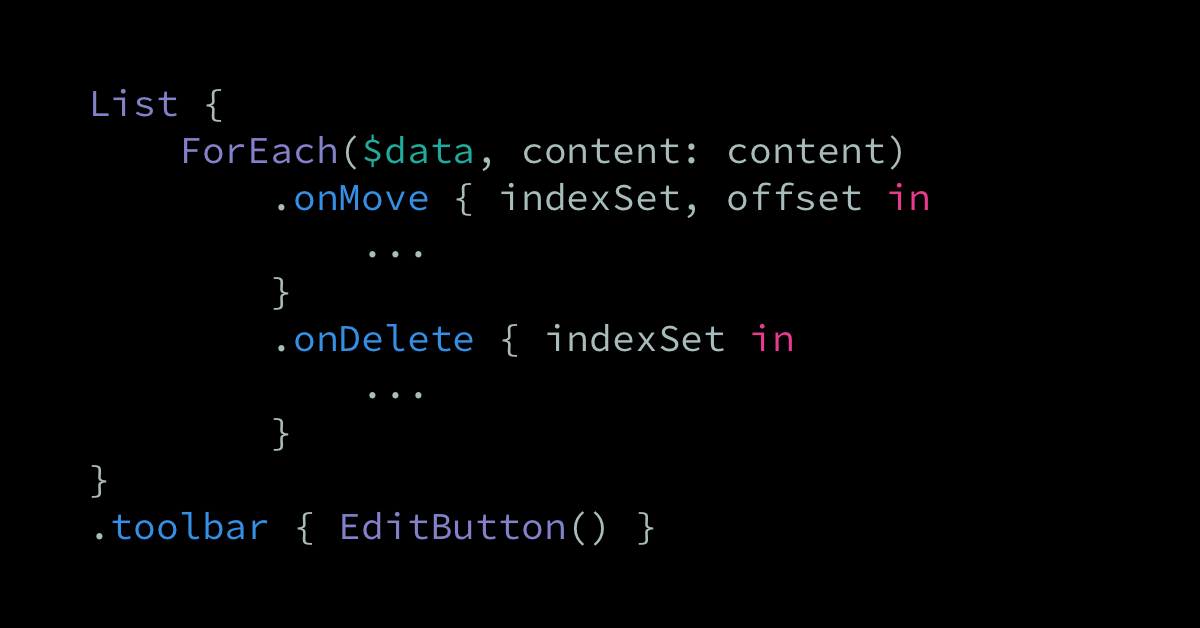 Building editable lists with SwiftUI | Swift by Sundell