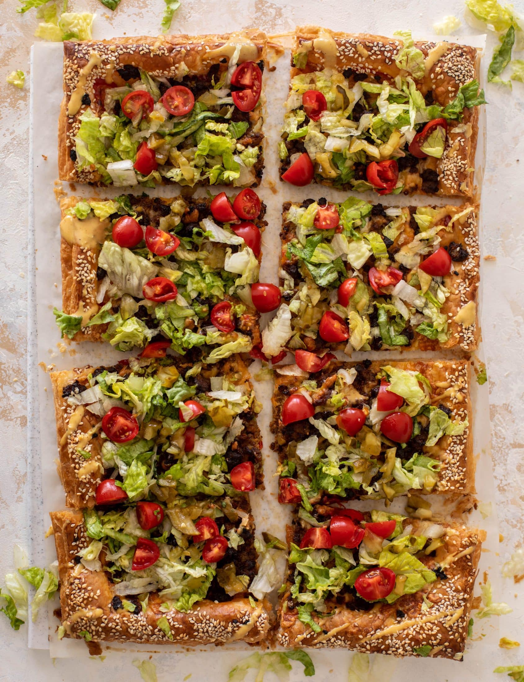 Cheeseburger Puff Pastry Pizza.