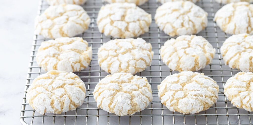 Chewy Lemon Almond Crinkle Cookies