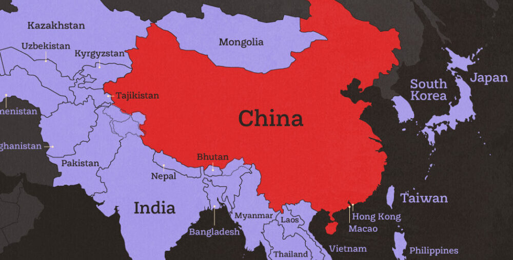 This map compares China’s economic might with the rest of Asia: a combined entity of 30 other countries.