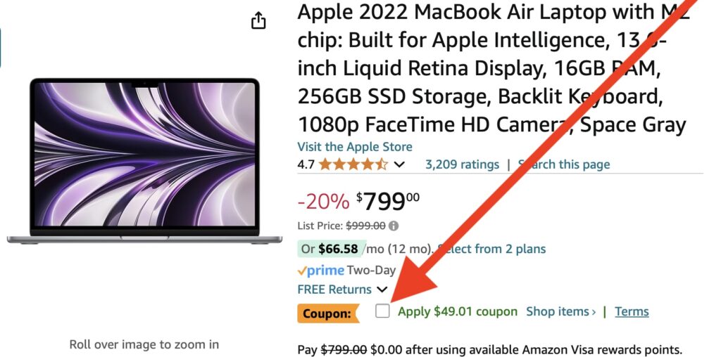 MacBook Air deal coupon