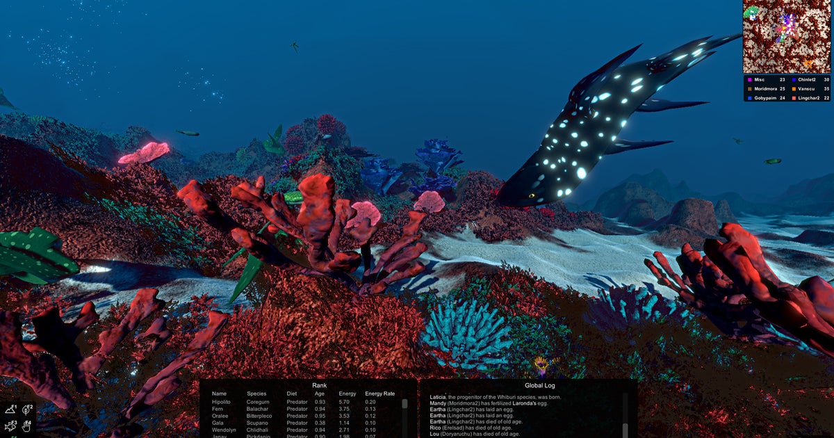 Deep sea evolution simulator Ecosystem gives each creature its own synthetic DNA, and it’s out now after years in early access