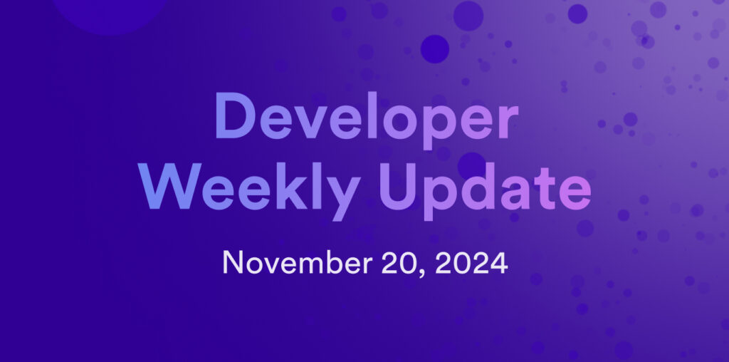 Developer weekly update November 20, 2024 | Internet Computer