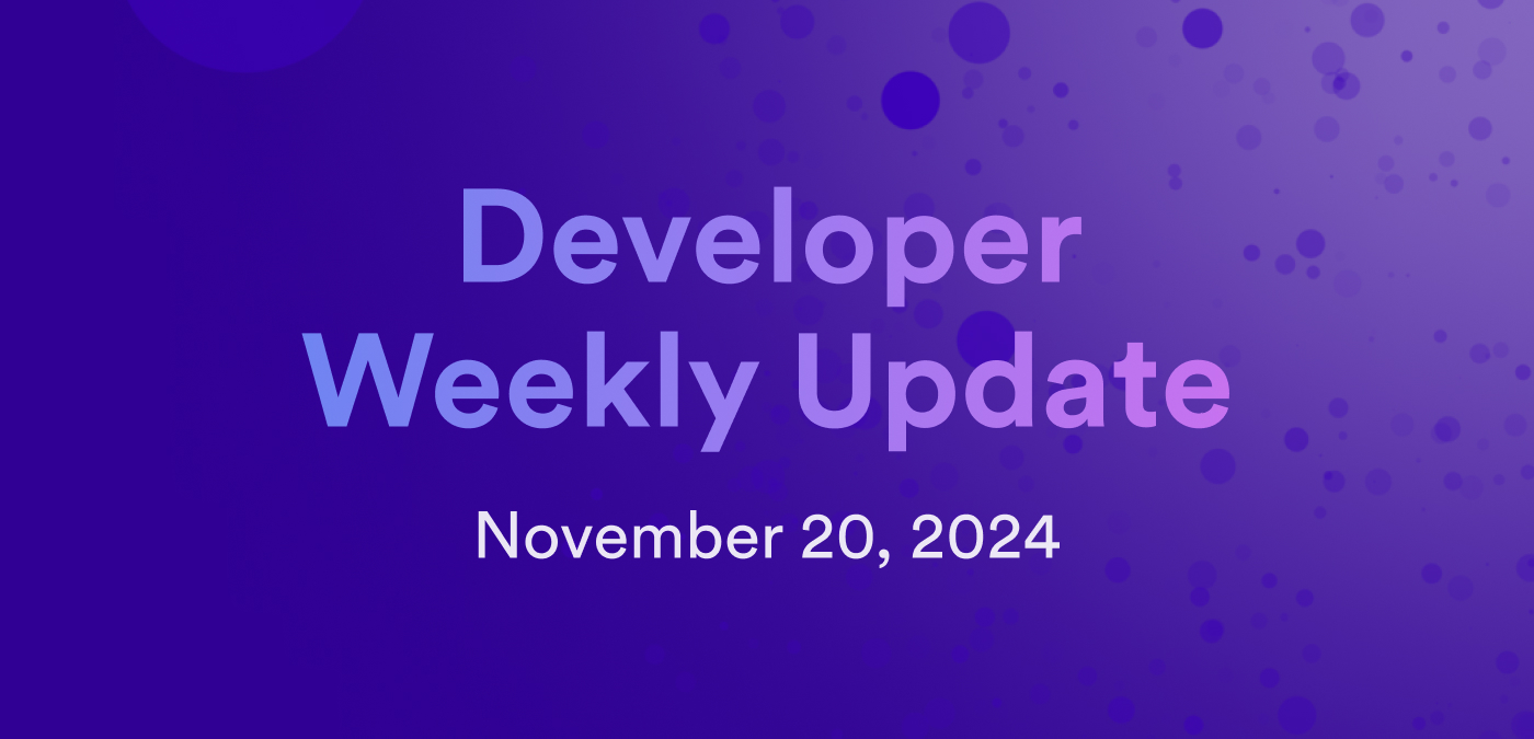 Developer weekly update November 20, 2024 | Internet Computer