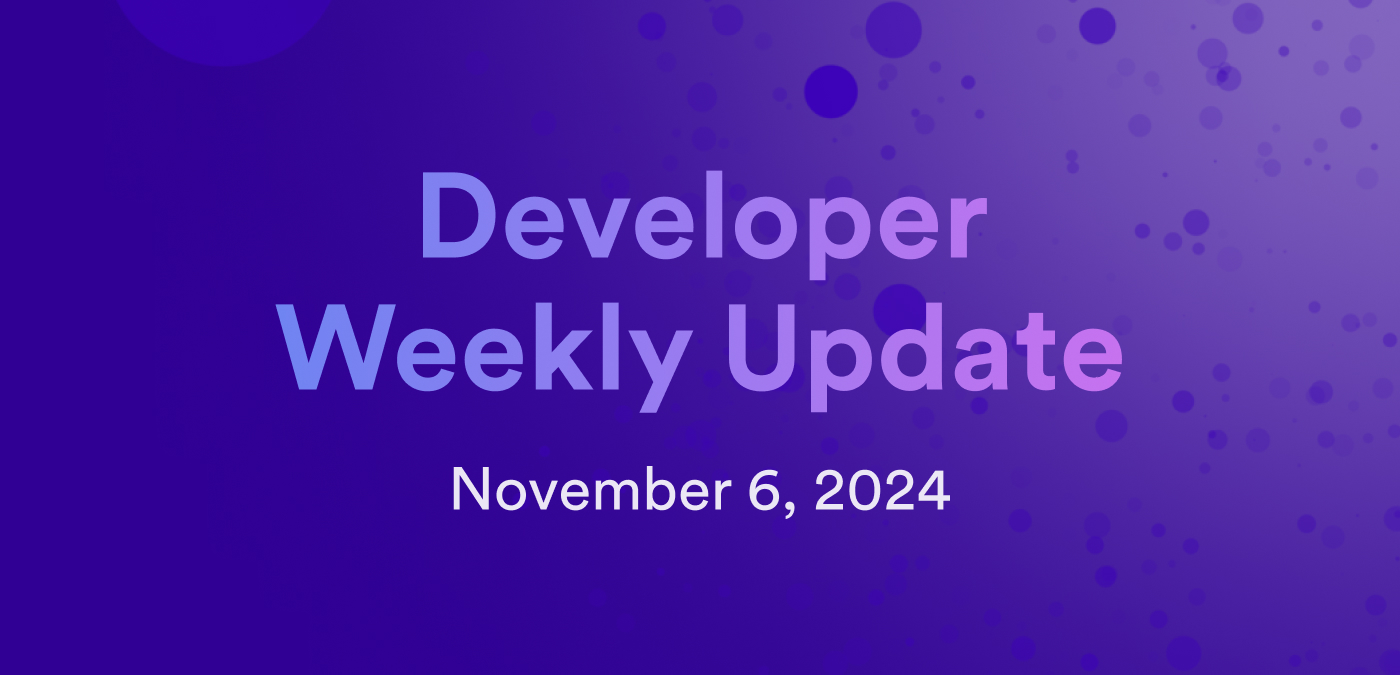 Developer weekly update November 6, 2024 | Internet Computer