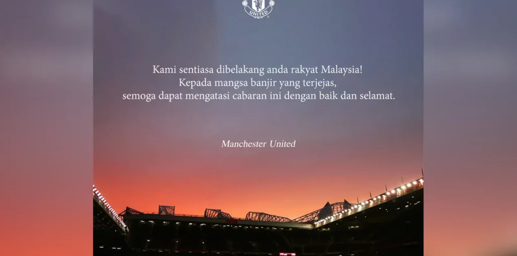 Doa Man Utd buat mangsa banjir Malaysia