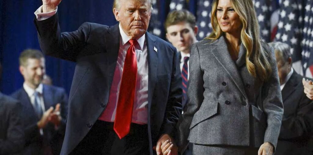 Trump and Melania election night