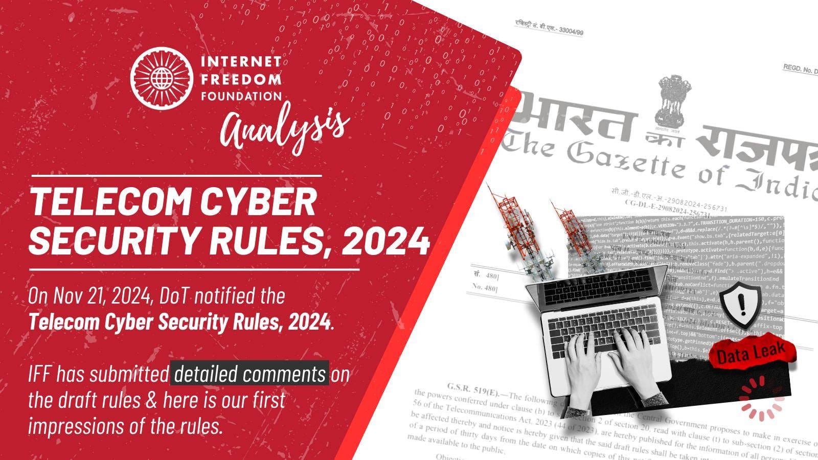 First read on the Telecommunications (Telecom Cyber Security) Rules, 2024