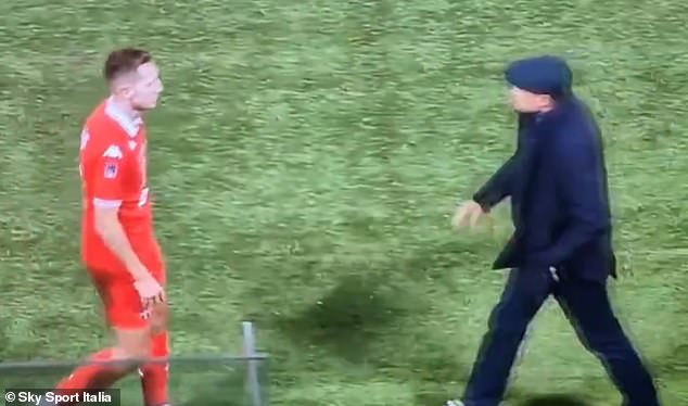 Former Birmingham City manager shoves, grabs and aggressively SHAKES a player on the touchline following a red card… before declaring he will never play for him again