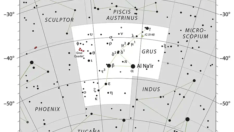 Constellation diagram depicts Grus, the Crane