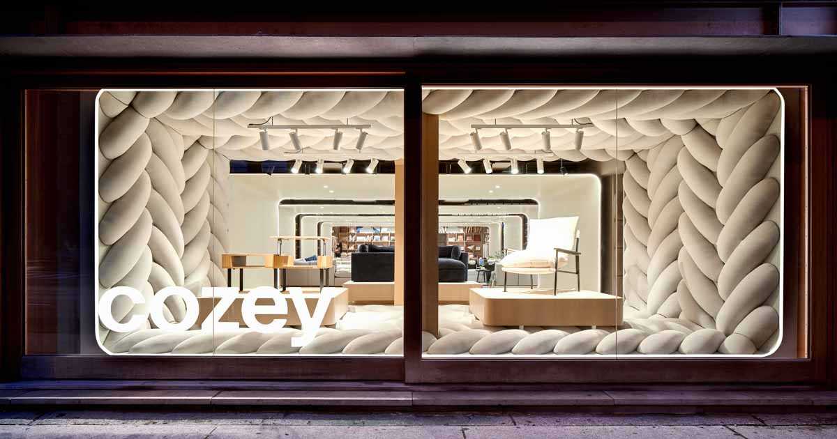 Giant ‘Woven’ Fabric Graces The Window Of This Flagship Store