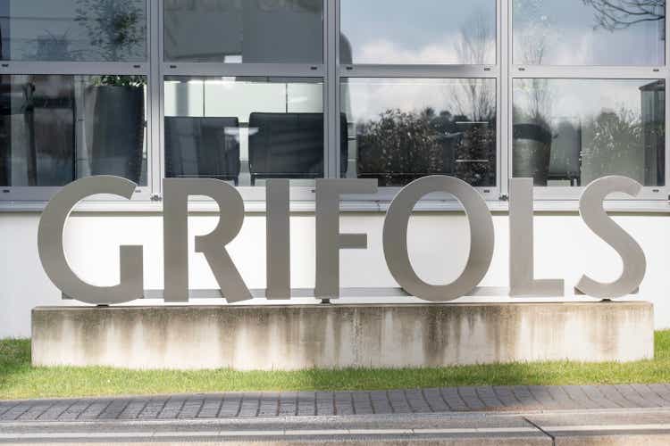 letters GRIFOLS, plasma-derived medicines, medications treatment immunodeficiency conditions, hemophilia, innovative biopharmaceutical solutions, Grifols Deutschland GmbH Frankfurt - February 13, 2024