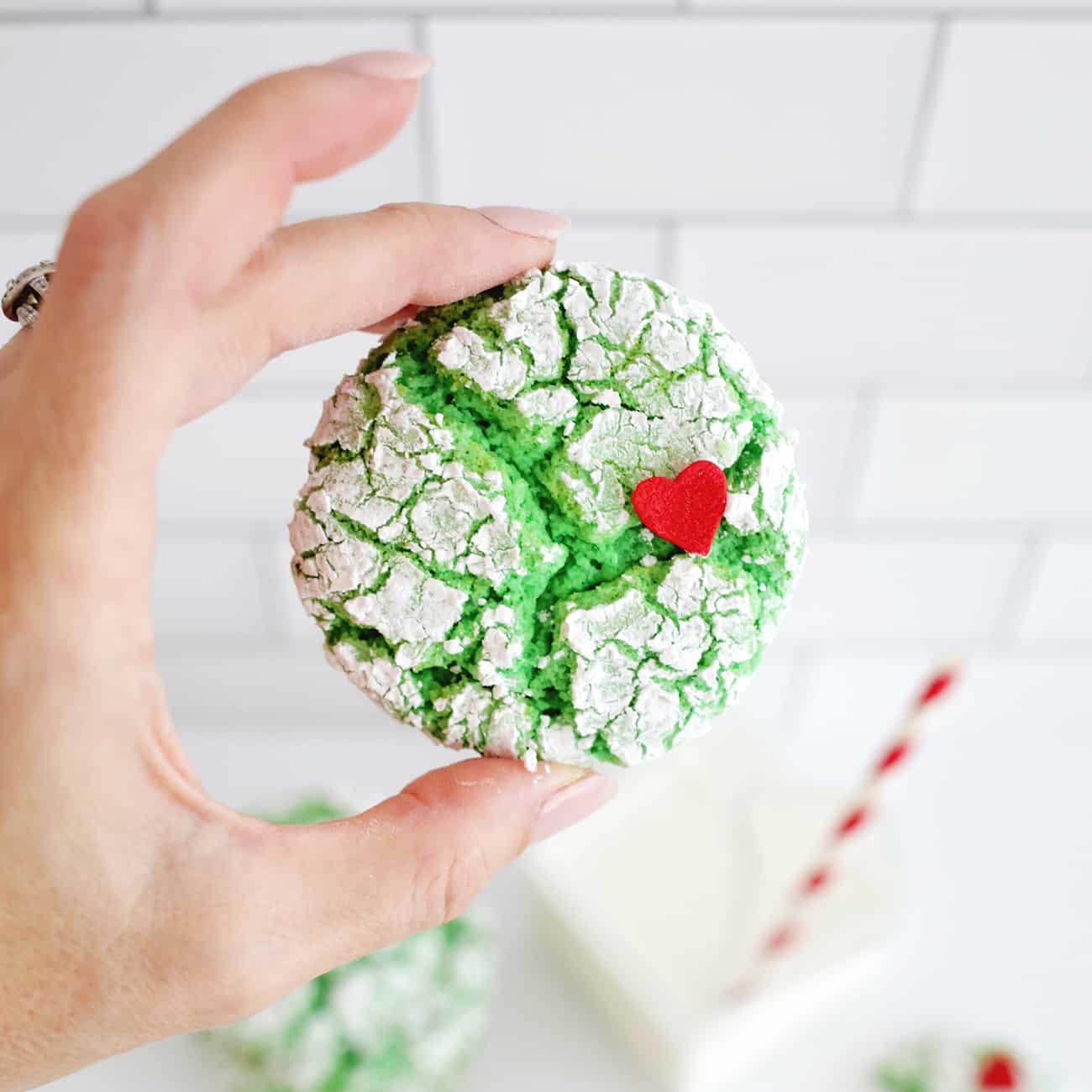 Grinch Cookies (With Cake Mix!)