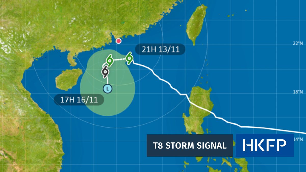 HK issues T8 typhoon warning as Tropical Cyclone Toraji nears