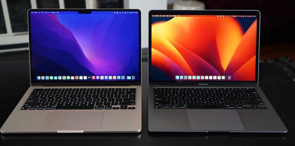 M2 vs M1 MacBook Air display size