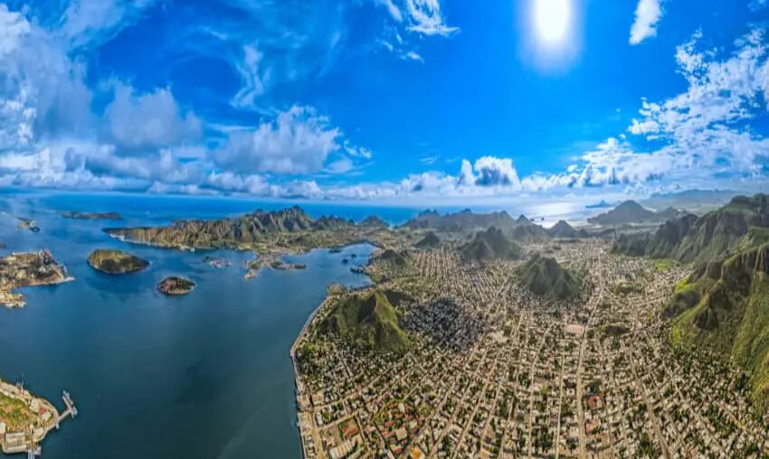 aerial view of city of Guaymas, Mexico