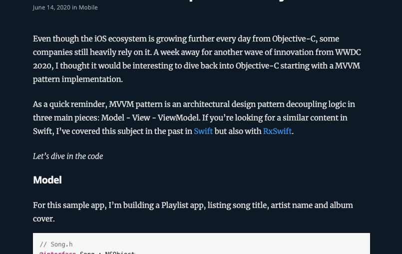 Introduction to MVVM pattern in Objective-C