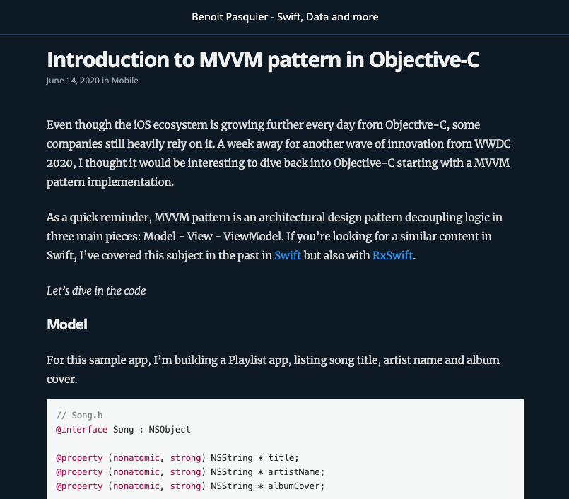 Introduction to MVVM pattern in Objective-C