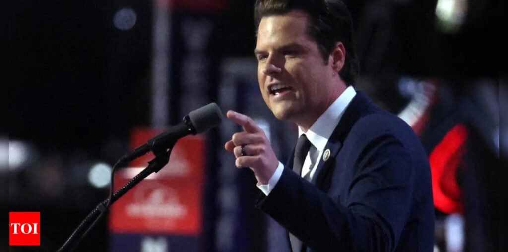 Is Matt Gaetz running for Florida governor after withdrawing from Trump's AG nomination? - Times of India