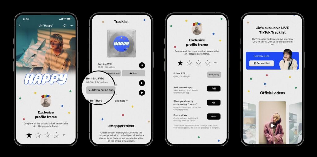 Jin of BTS is the latest artist to launch an interactive hub on TikTok to promote new solo album, ‘Happy’ - Music Business Worldwide