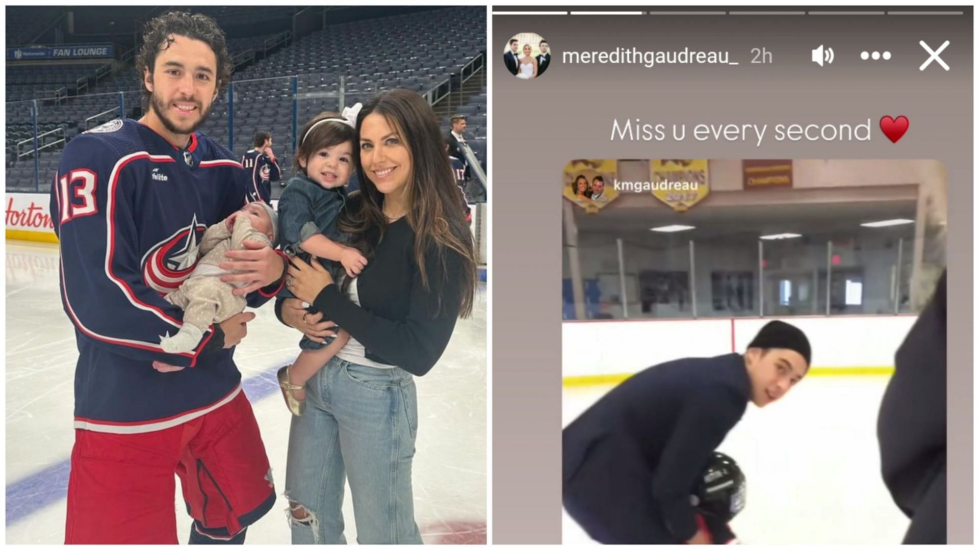 Johnny Gaudreau’s wife Meredith shares four-word reaction to throwback clip of kids skating with deceased husband