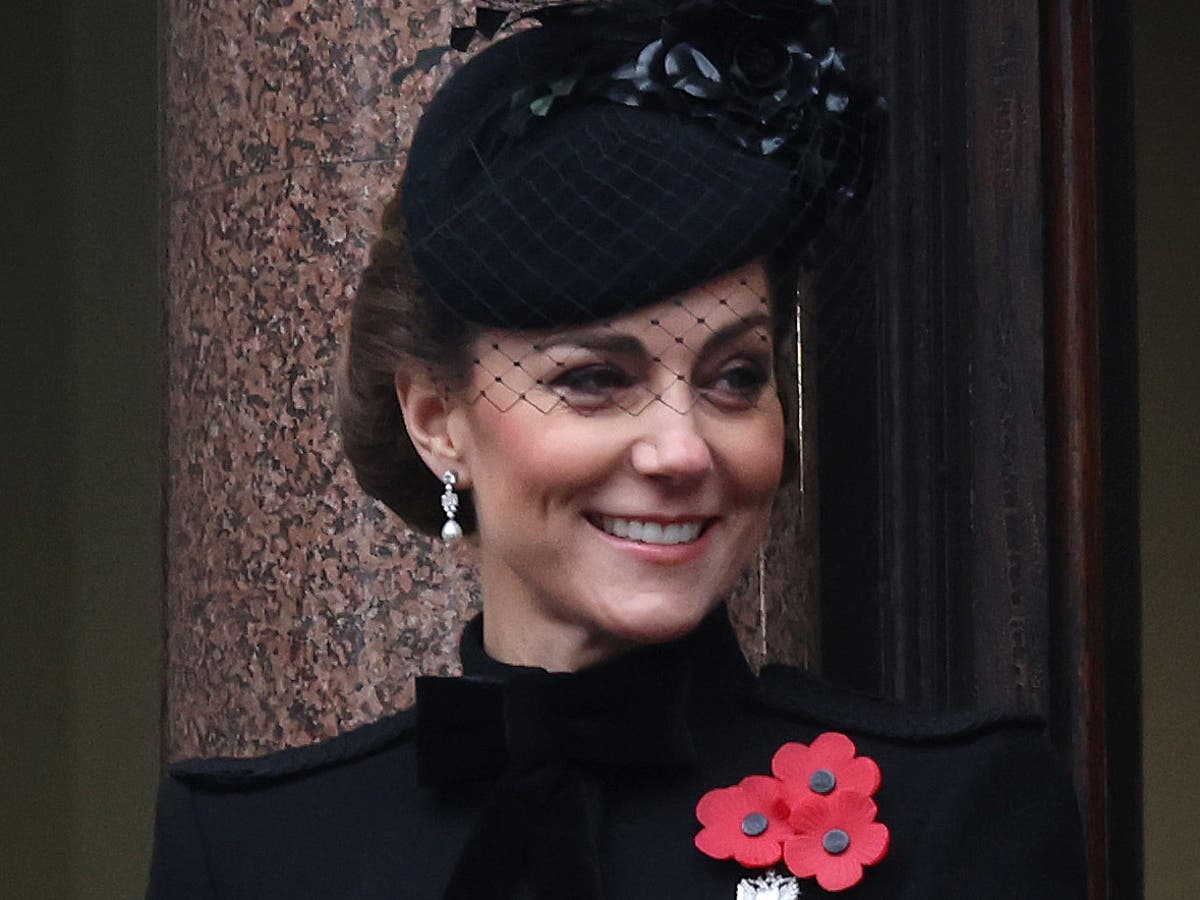 Kate joins King in rare second appearance for Remembrance weekend – live