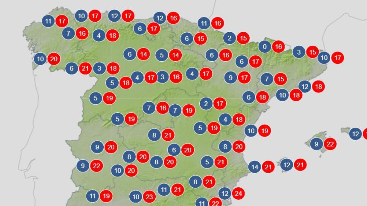 La AEMET confirma vuelco exprés de temperaturas desde el domingo